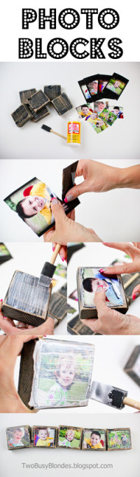 DIY PHOTO BLOCKS!! Fun, creative way to display photos