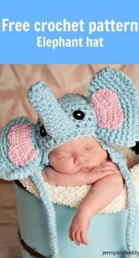 Elephant crochet hat-free pattern