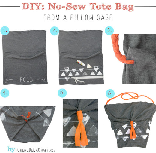 DIY: No-Sew Tote Bag From A Pillowcase