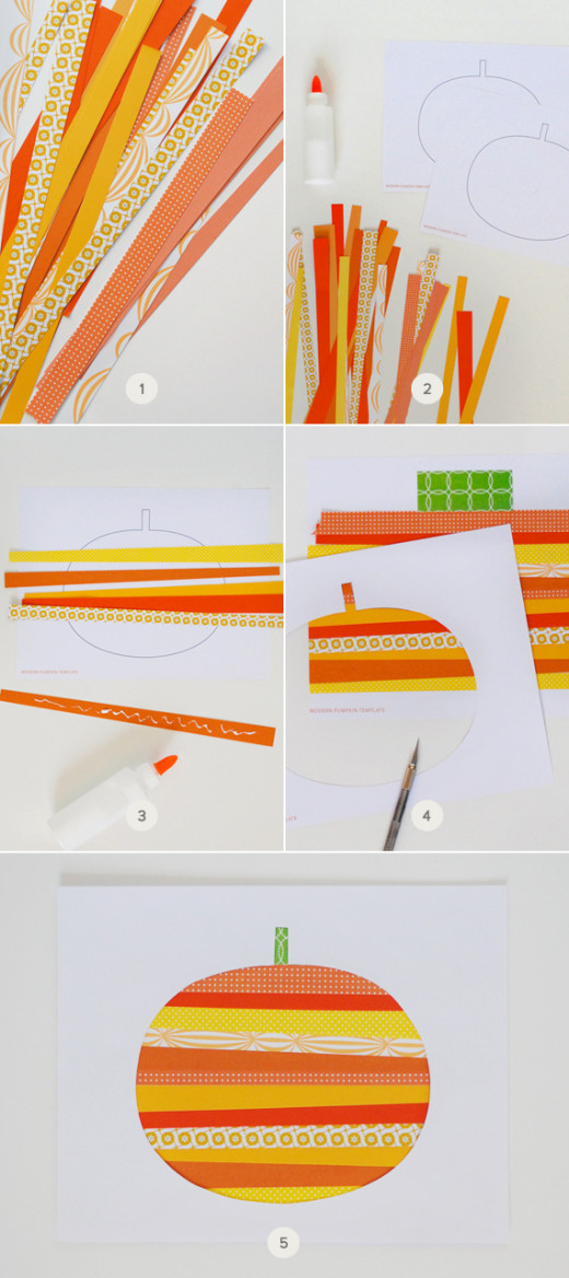 Paper Strip Pumpkin Art  – super fun for Kids