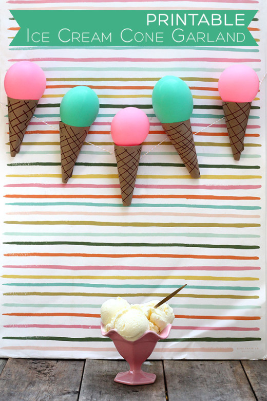 DIY Printable Ice Cream Cone Garland