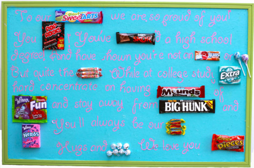 DIY Candy gram poster for graduation