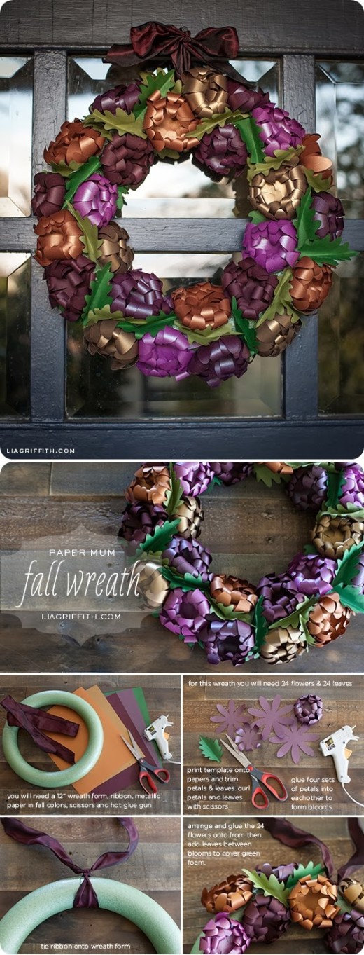 Paper Mum Fall Wreath