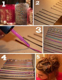 Colored hair clips DIY