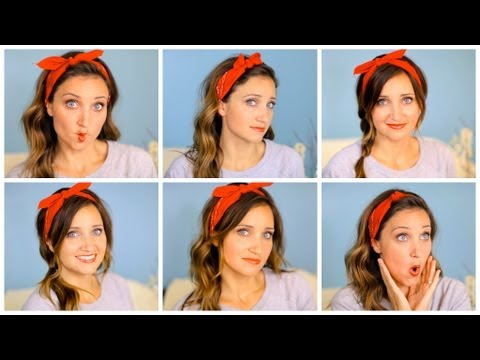 Six DIY 1-Minute Bandana Hairstyles | Cute Girls Hairstyles