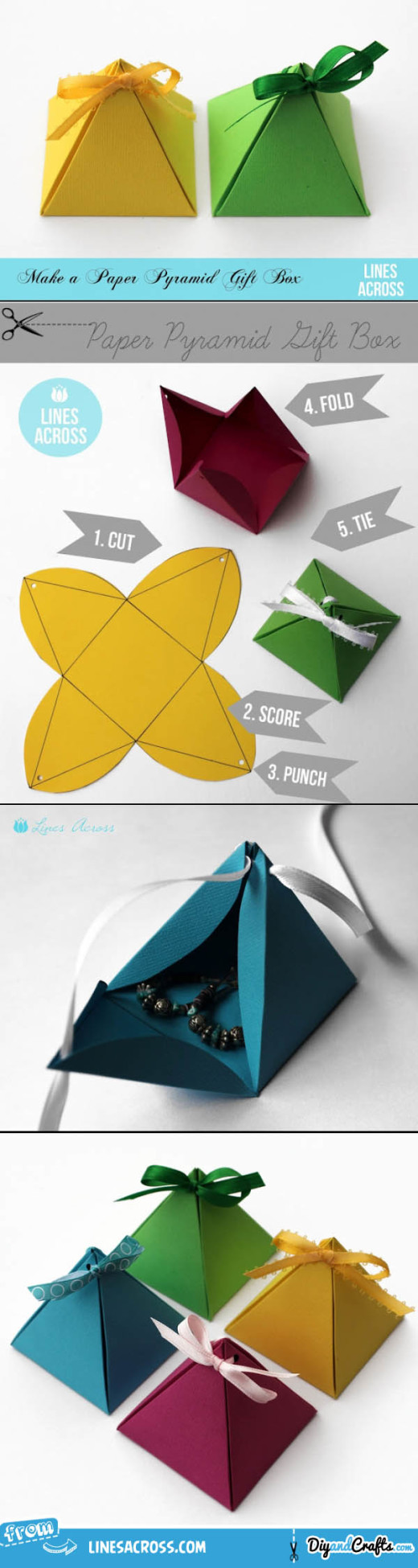 Paper Pyramid Gift Boxes | DIY