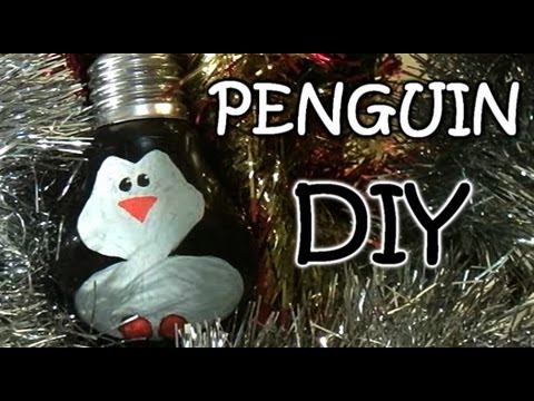 Homemade Christmas Ornaments – Penguin from Light Bulb | video