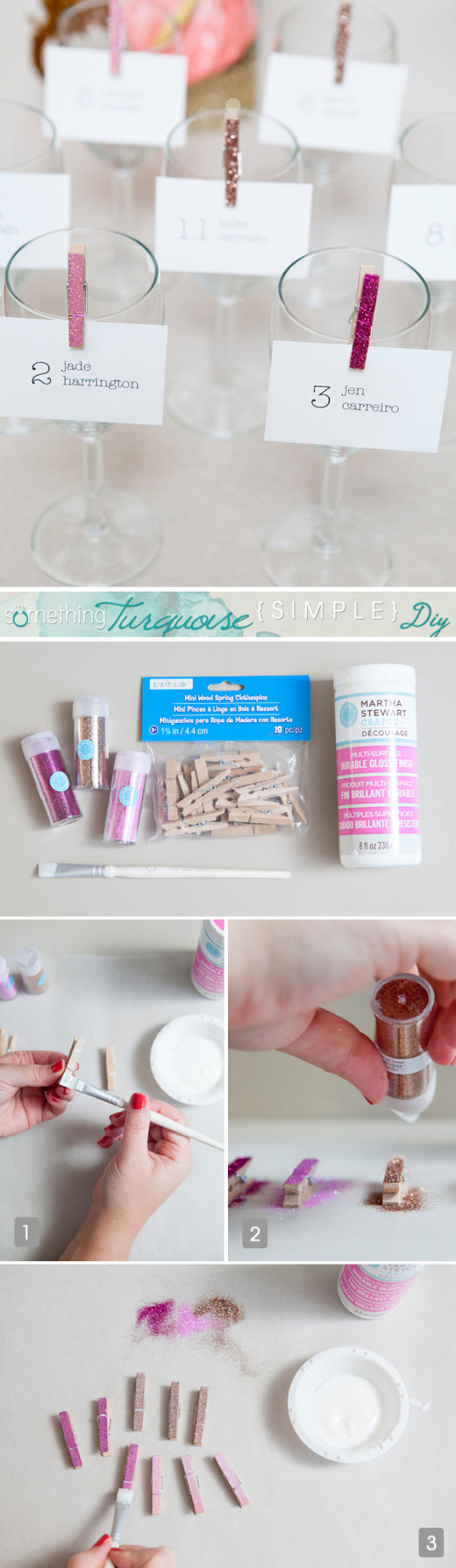 Easy DIY glitter clothespins