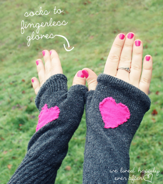 Finger-less Gloves made from Socks | DIY