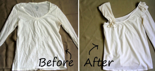 One Shoulder Ruffle Shirt – Upcycled | DIY