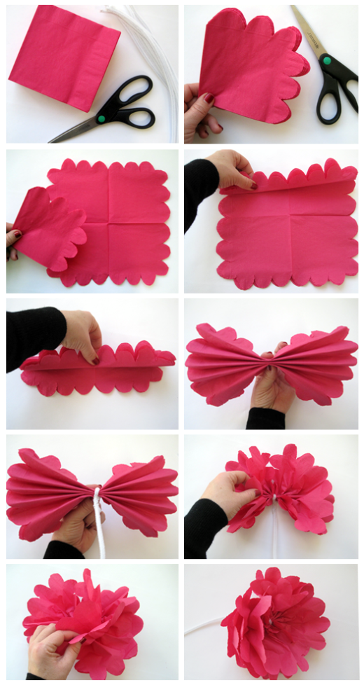 Pretty Paper Napkin Flowers | DIY Party People