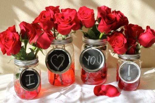 Valentine’s Mason Jar Vases | Valentines Day Ideas