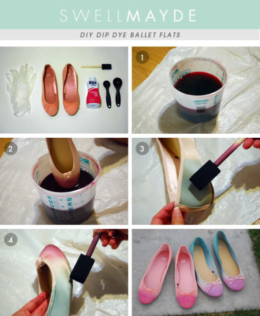 DIY Dip Dye Ombre Ballet Flats | From swellmayde